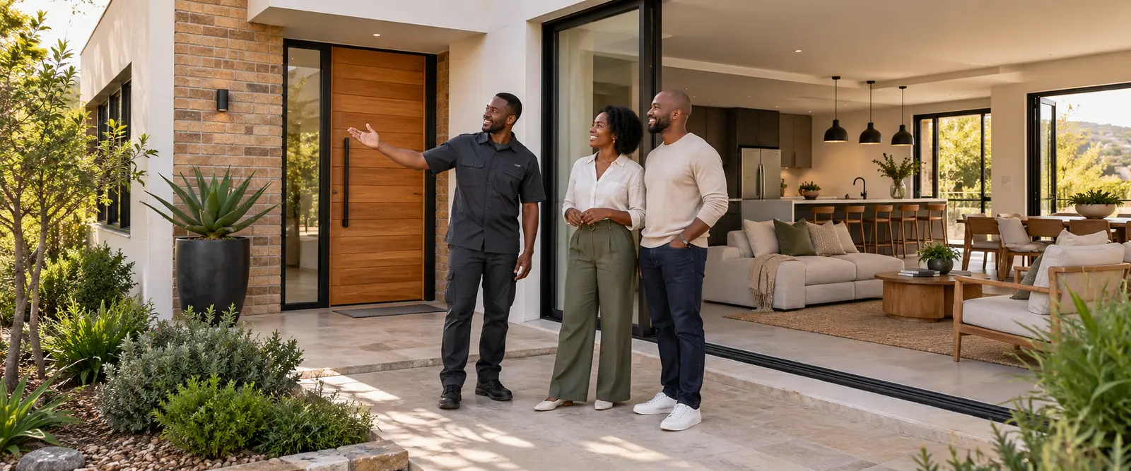 South African homeowners viewing a completed renovation with a VAMUSA professional